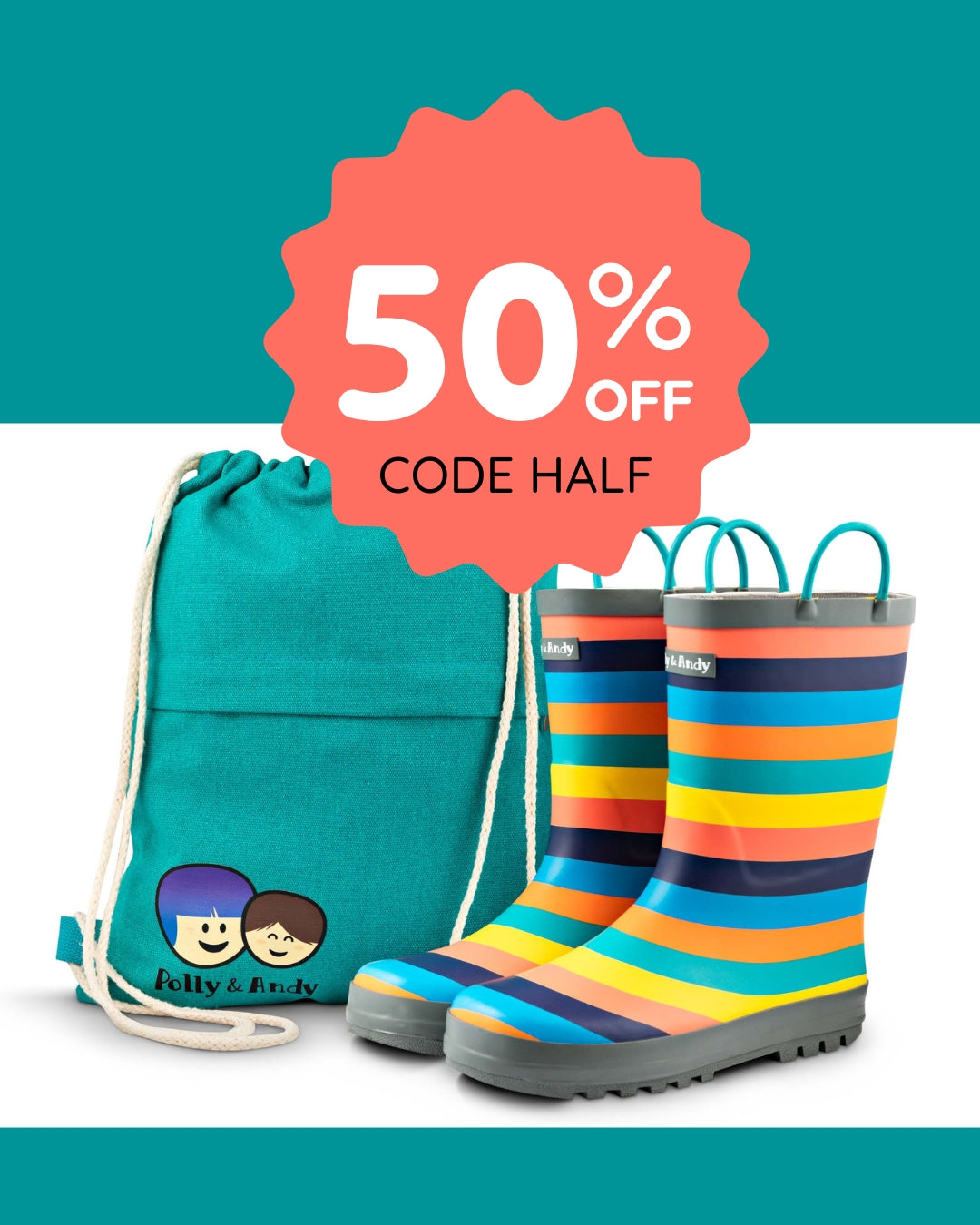 Sustainable Rainboots which Includes a FREE canvas carry bag - 50% off with code HALF