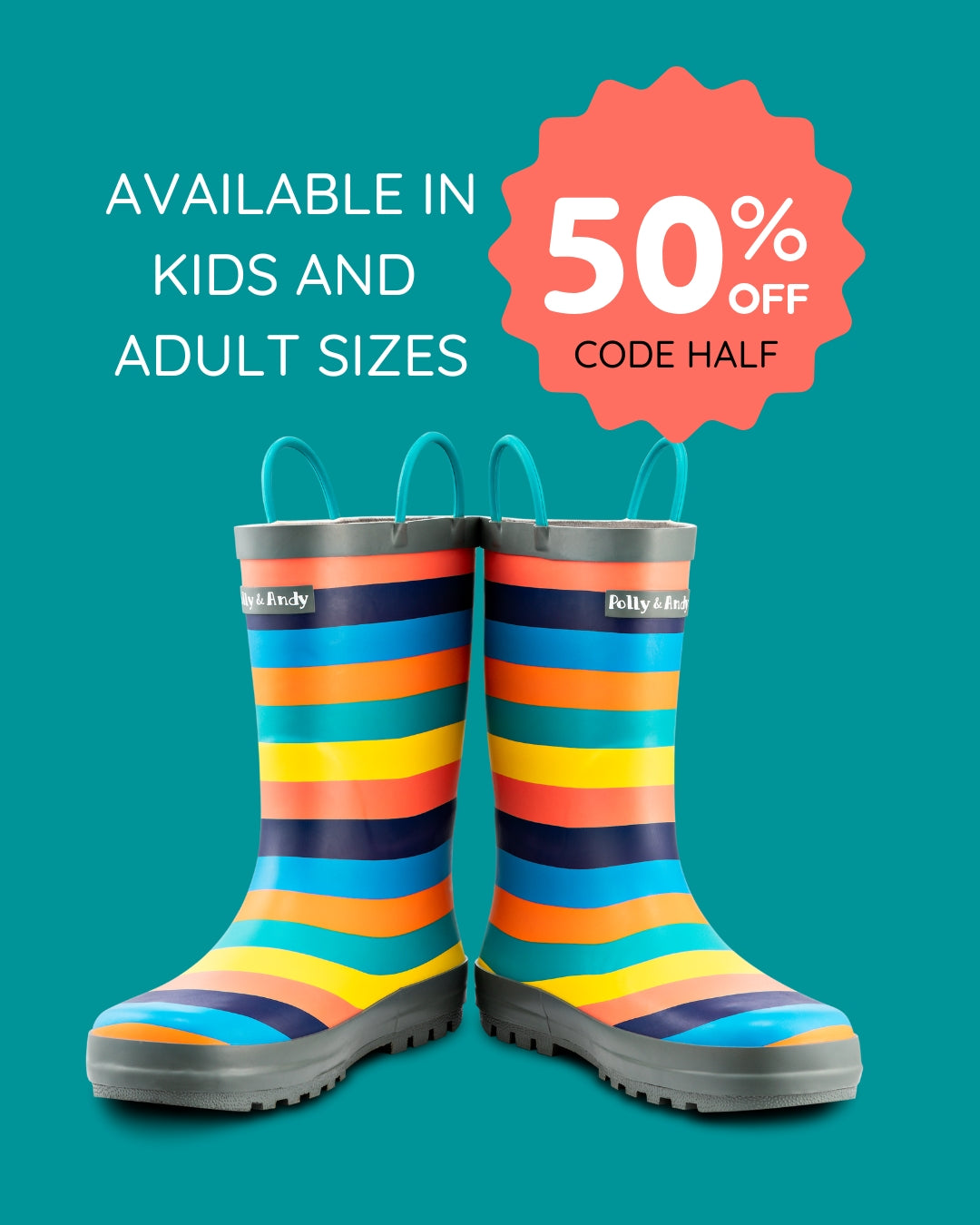 Sustainable Rainboots which Includes a FREE canvas carry bag - 50% off with code HALF