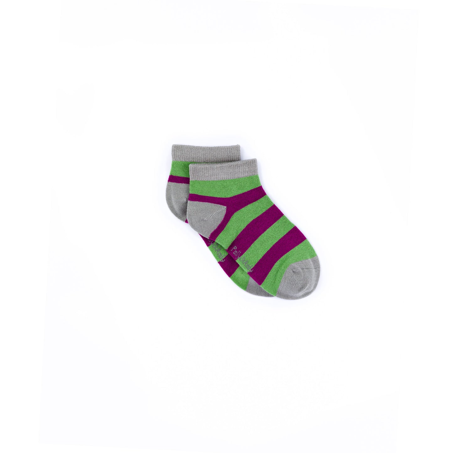 Sage & Purple Stripe Bamboo Ankle Sock (seamless toe)