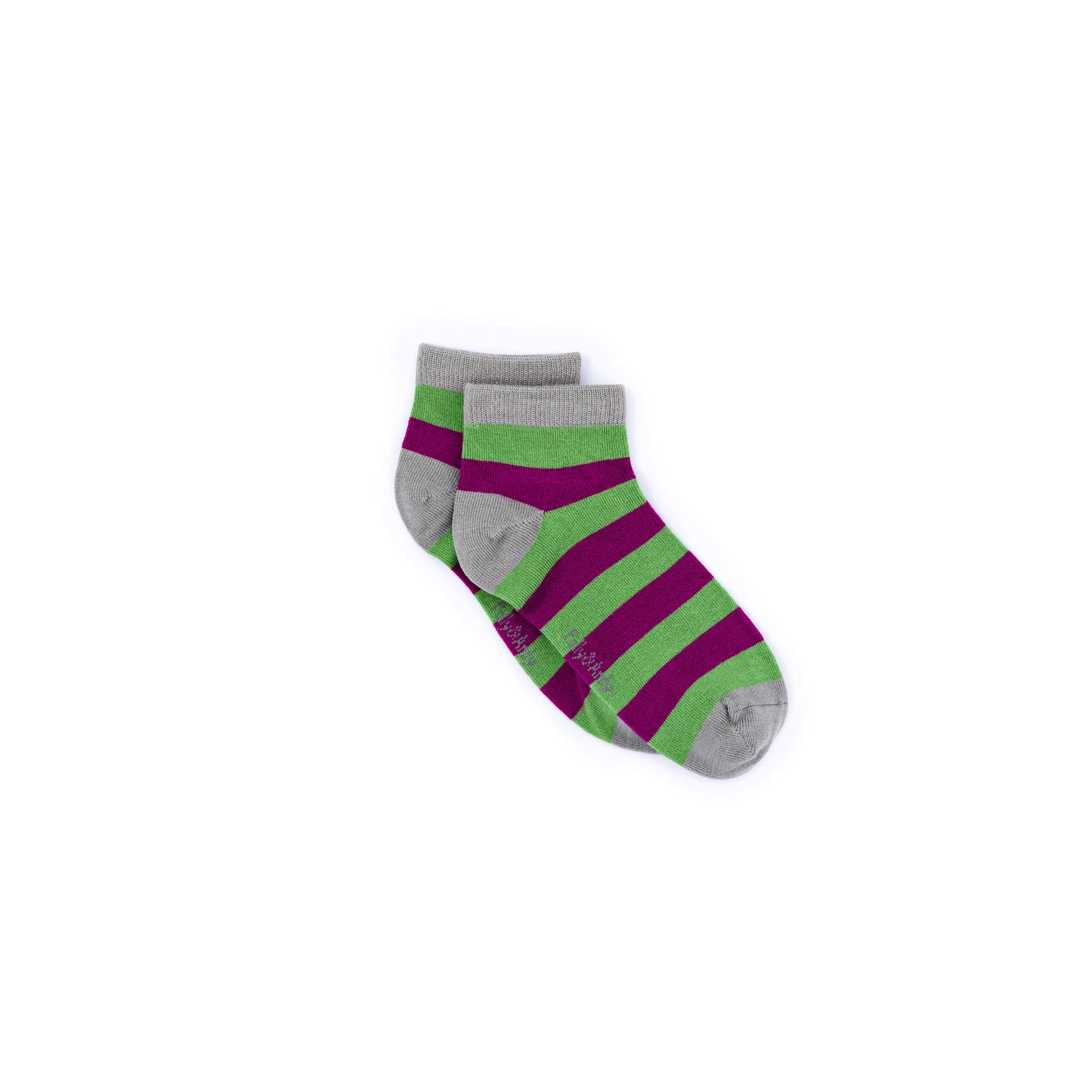 Sage & Purple Stripe Bamboo Ankle Sock (seamless toe)