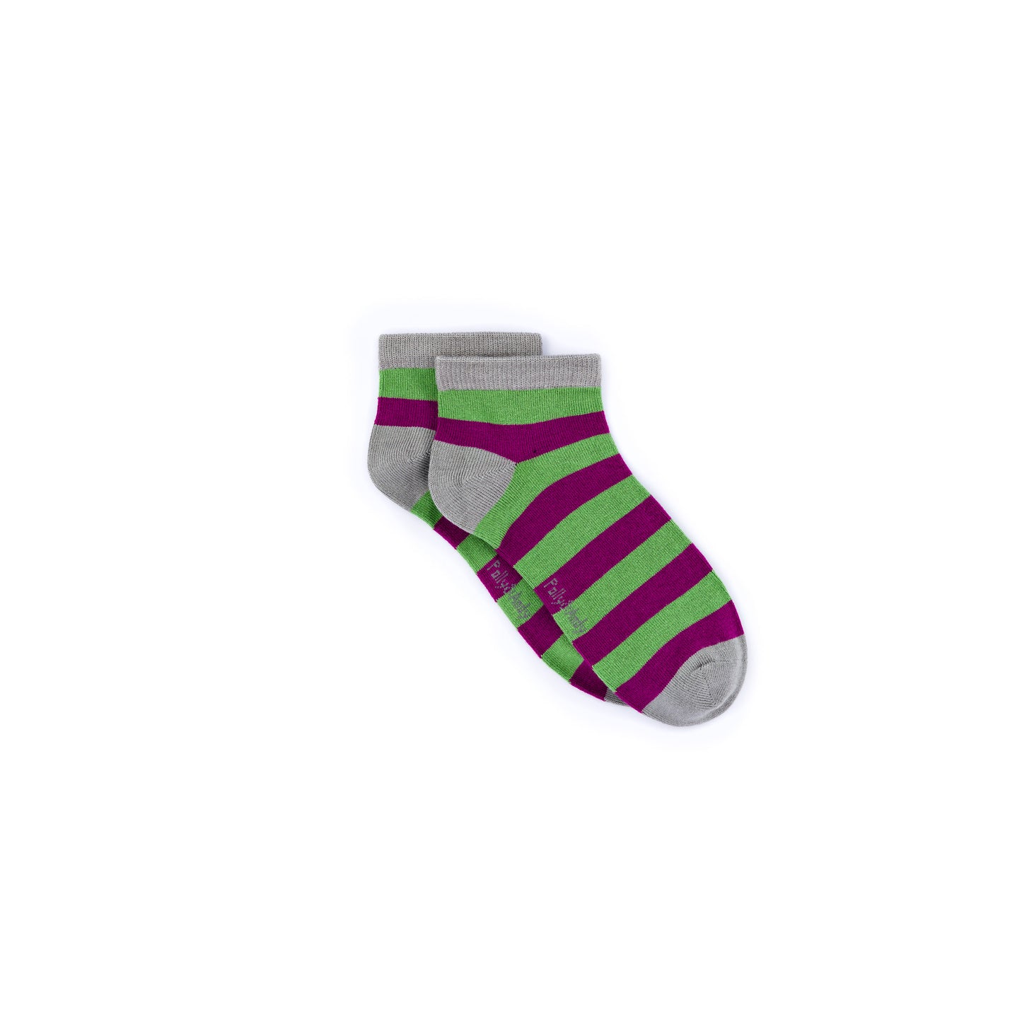 Sage & Purple Stripe Bamboo Ankle Sock (seamless toe)